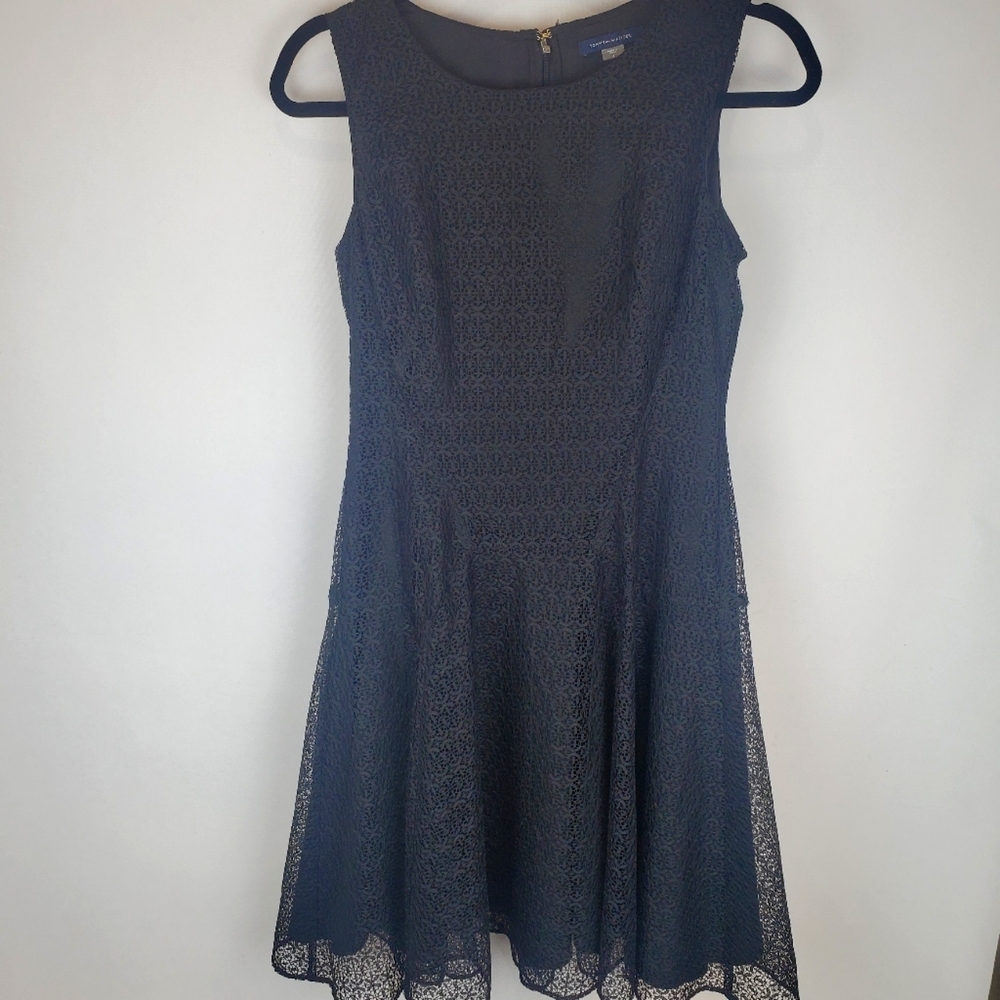 Womens Tommy Hilfiger Black Midi Dress Size 4